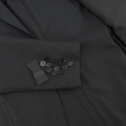 $6600 ISAIA "Capri" Charcoal Suit Fine Wool 4 Season Striped 46 US / 56 EU 8R