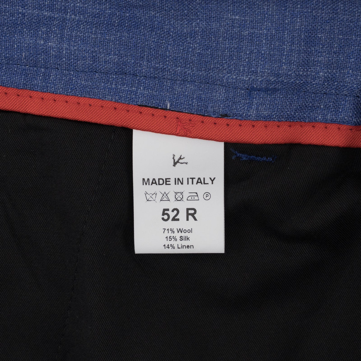 900$ ISAIA NAPOLI Light Blue Sartorial Pant Wool / Silk / Linen 36 US / 52 EU