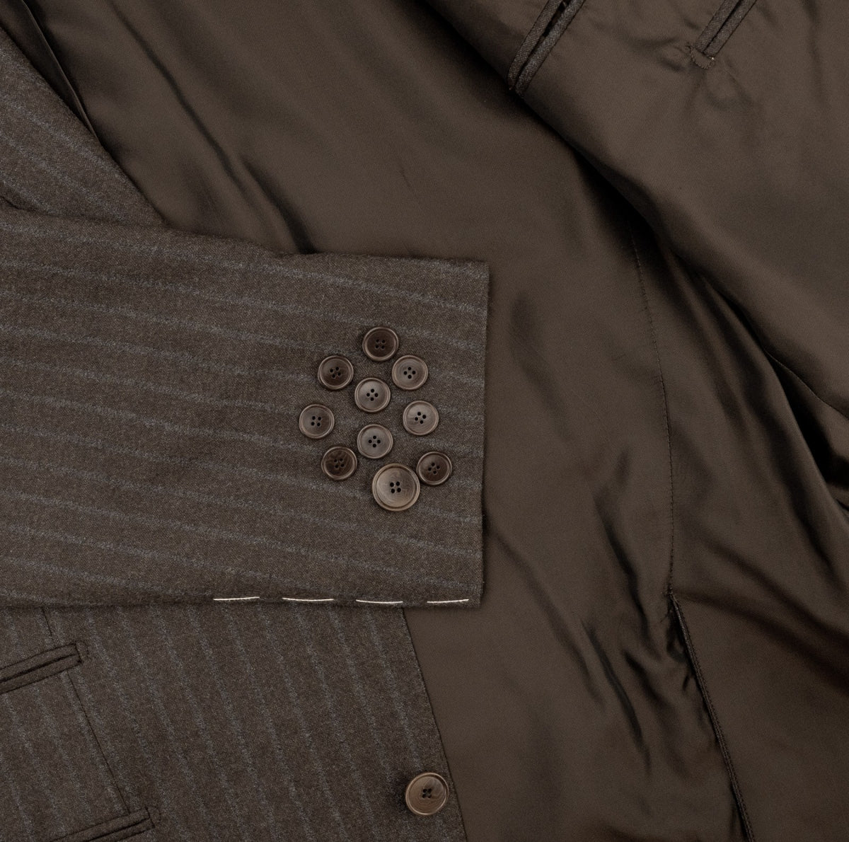 1450$ BONMEZZADRI by CARUSO Handmade Suit Wool 130's Brown 40 US / 50 IT  8R