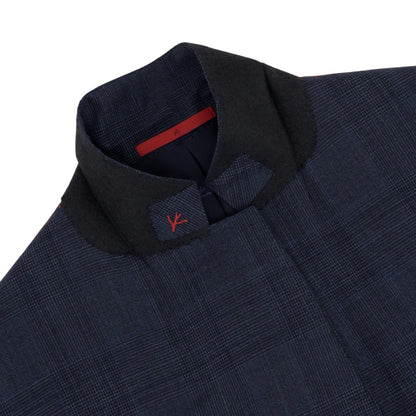 $6700 ISAIA "Sanita" Blue Suit Wool Glen Plaid Comfort Project 42 US / 52 EU 7R