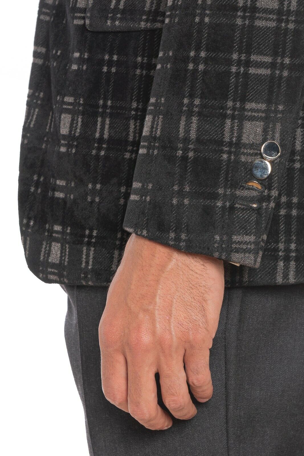 $2460 BELVEST Black Blazer Evening Jacket Checks 40 US / 50 EU 7R JACKETINTHEBOX