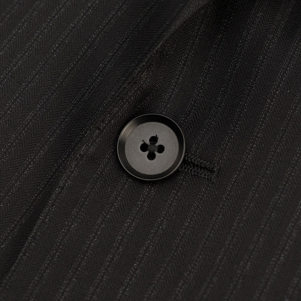 $6600 ISAIA "Gregorio" Black Hand-Sewn Suit Fine Wool Striped 44 US / 54 EU 7R