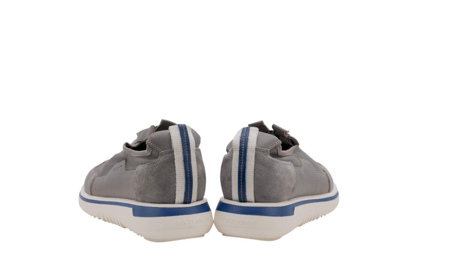 1450$ GIORGIO ARMANI Shoes Sneakers Gray Zip-Up Low-Top Leather 7 UK 8 US 41 IT