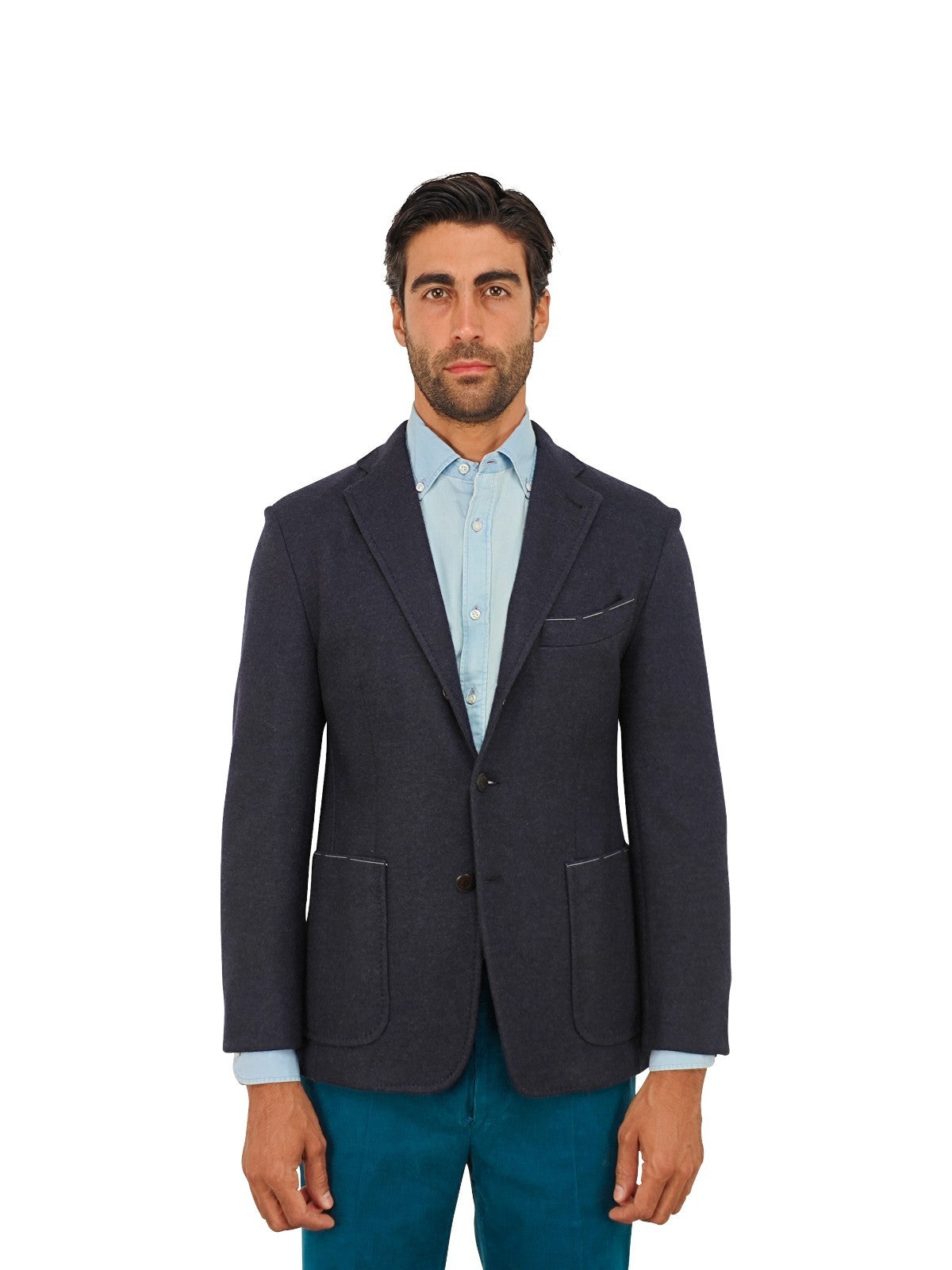 $2200 RUBINACCI NAPOLI Blue Jacket Sport Coat 100% Soft Cashmere 36 US / 46 EU