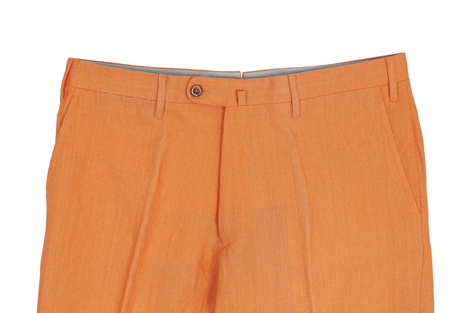 625$ RUBINACCI NAPOLI Orange 100% Linen Trouser Pant 34 US / 50 EU