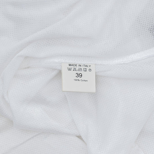 750$ ISAIA NAPOLI White Piquet Polo Camp Short Sleeve Cotton 15.5 - 39
