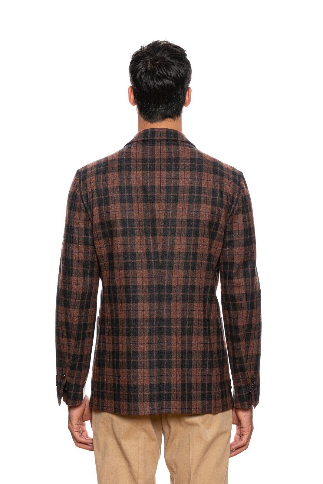 $1799 BELVEST Rust Wool Cashmere Check Jacket 40 US / 50 EU Drop 8R  F/W 2018
