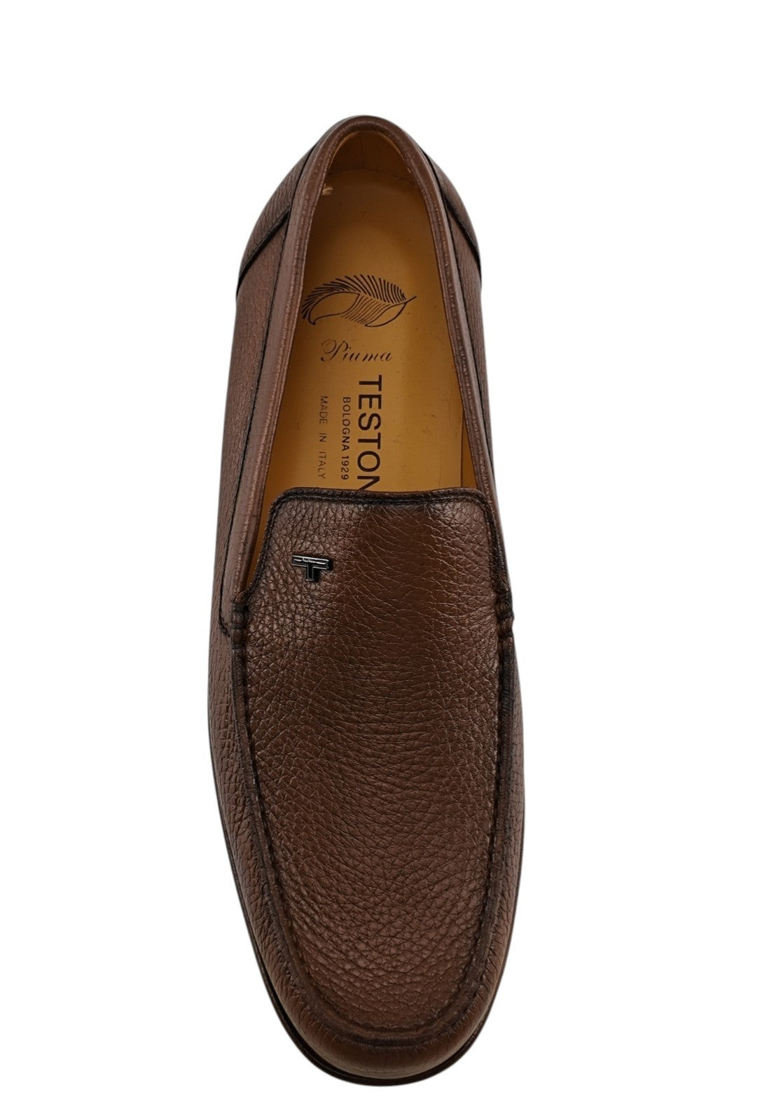 1300$ TESTONI "Bracciano" Loafer Shoes Deerskin Chestnut 8 UK / 9 US / 42 IT