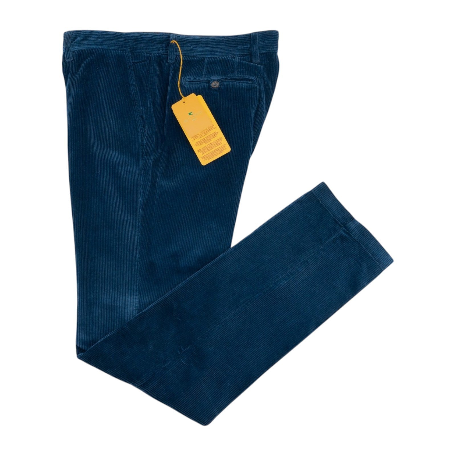 780$ ETRO MILANO Blue Corduroy Cotton Pant Straight Leg 40 US / 56 EU