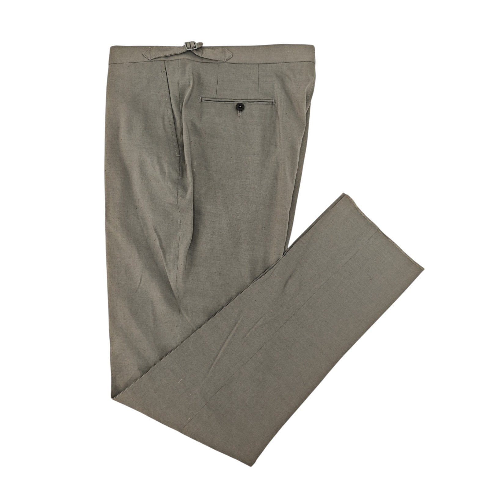 1550$ ISAIA Hand-Sewn Tapered Dress Pant Wool Linen Dove Gray 40 US / 56 EU