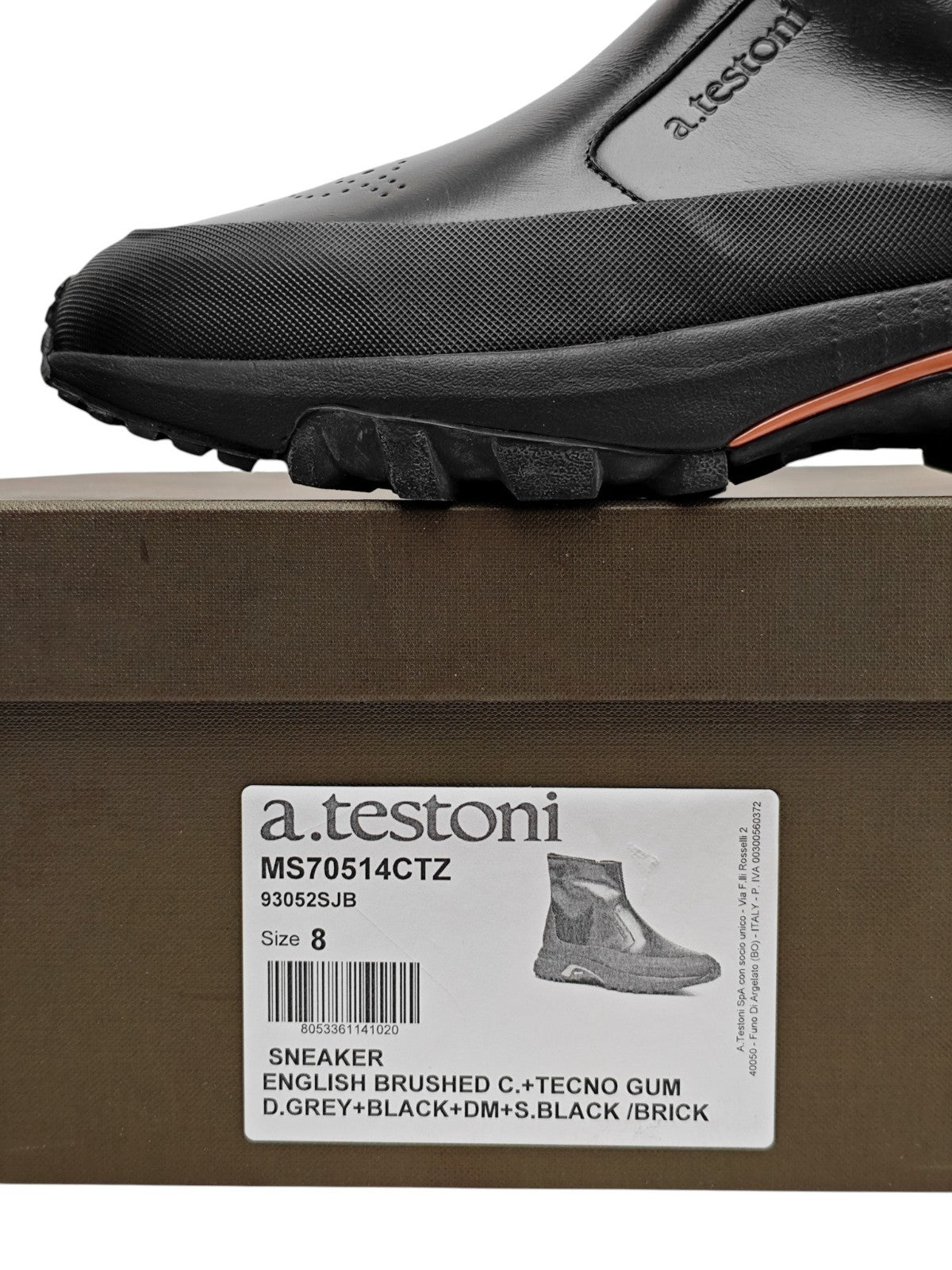 1200$ TESTONI Black Zip Sneaker Boot English Brushed Calf 8 UK / 9 US / 42 IT
