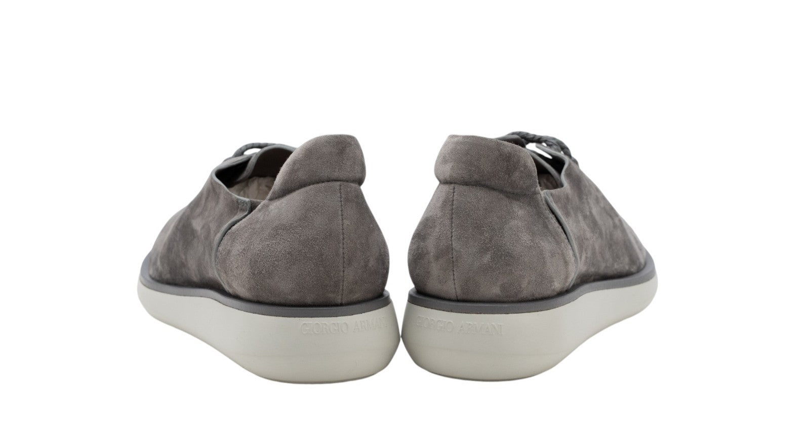 1120$ GIORGIO ARMANI Derby Shoes Gray Taupe Suede 5 UK  6 US  39 IT