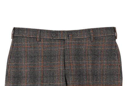 1650$ ISAIA Hand-Sewn Tapered Dress Pant Flannel Wool 130's Gray 32 US / 48 EU