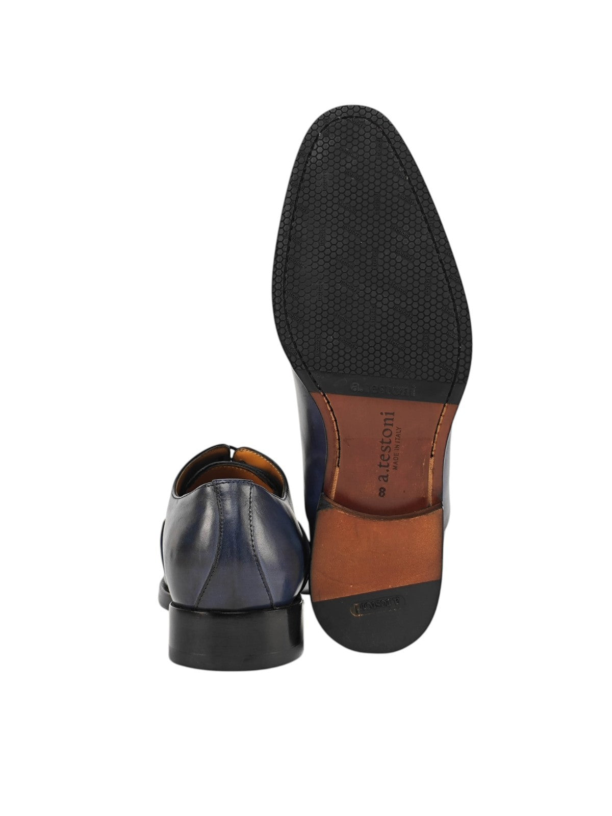 1050$ TESTONI 1929 Oxford Shoes Burnished Calf Indigo 8 UK / 9 US / 42 IT