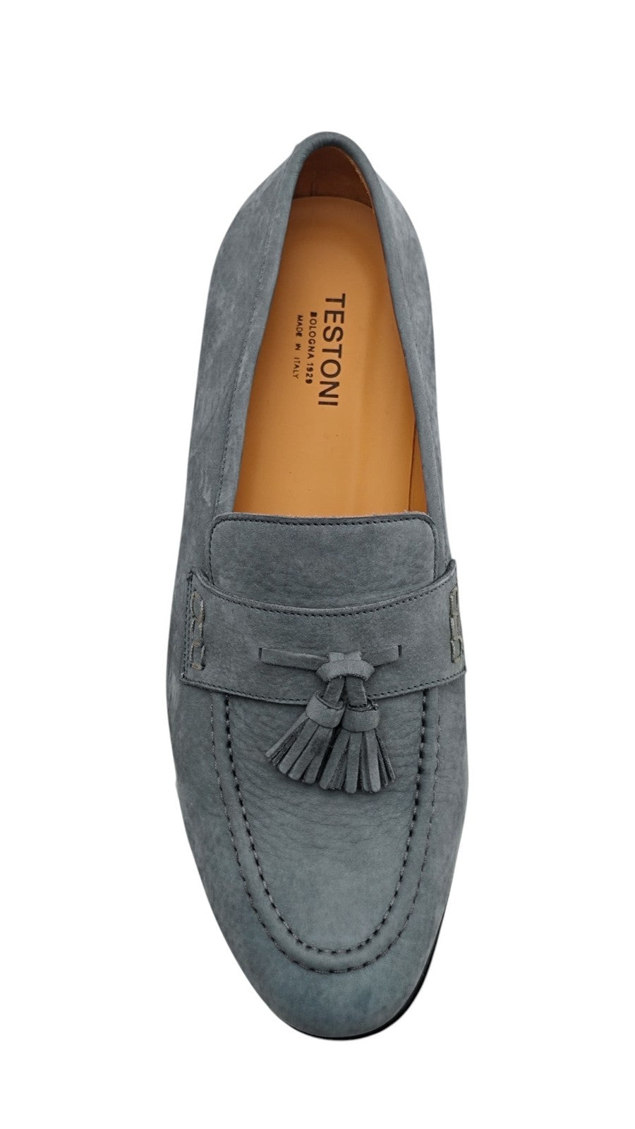 1200$ TESTONI "Pompei" Tassel Loafer Nabuk Calf Malachite 8 UK / 9 US / 42 IT