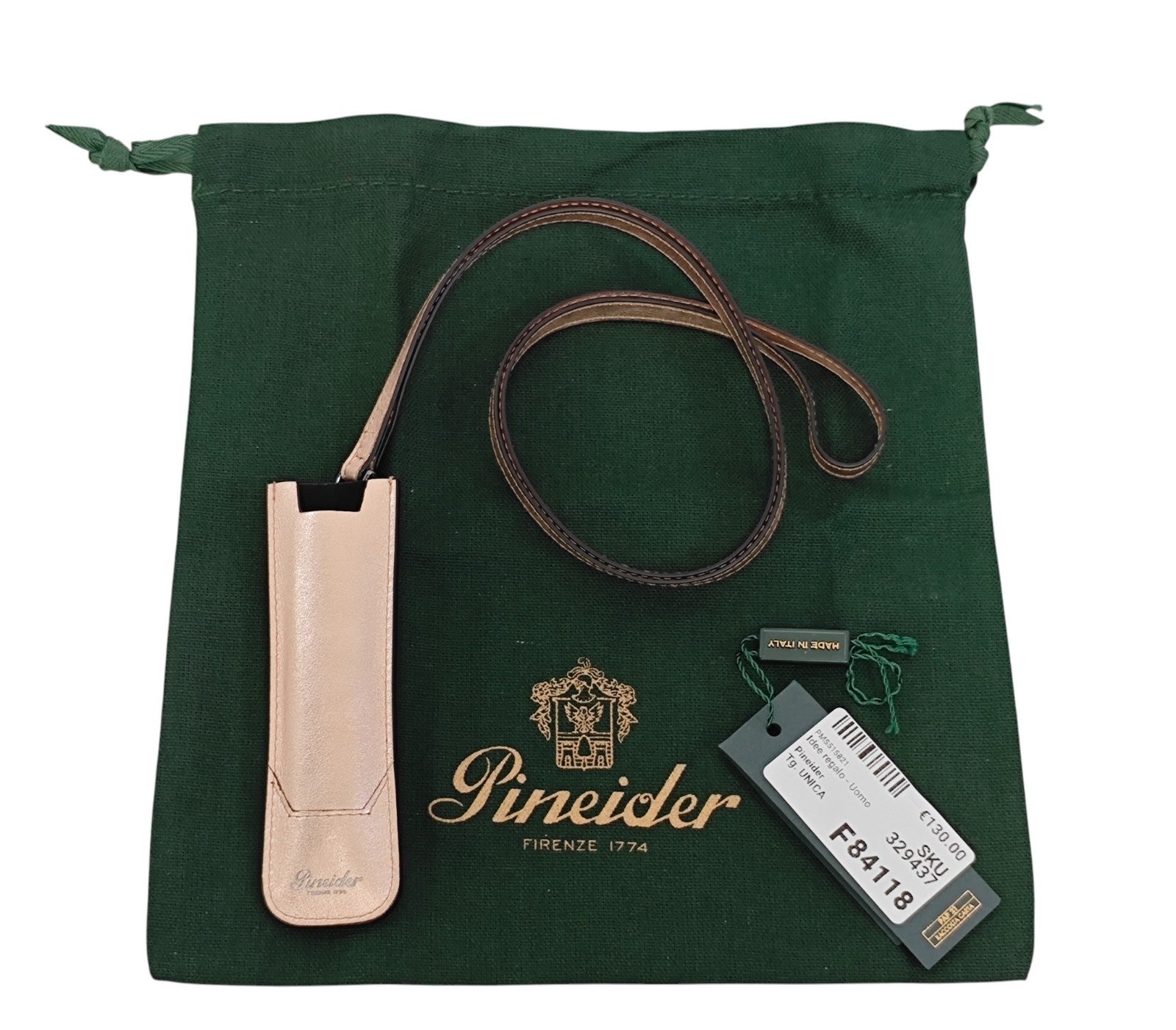 150$ PINEIDER FIRENZE 1774 "Metro Smooth" Pen Holder Calf Laminated Rose