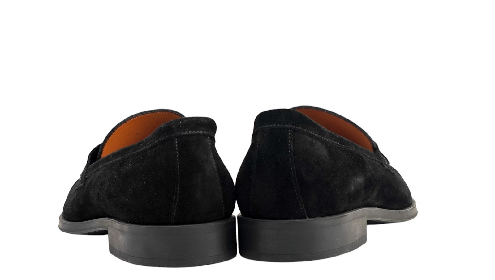 1250$ TESTONI Casual Loafer Shoes Suede Calf Black  8 UK / 9 US / 42 IT