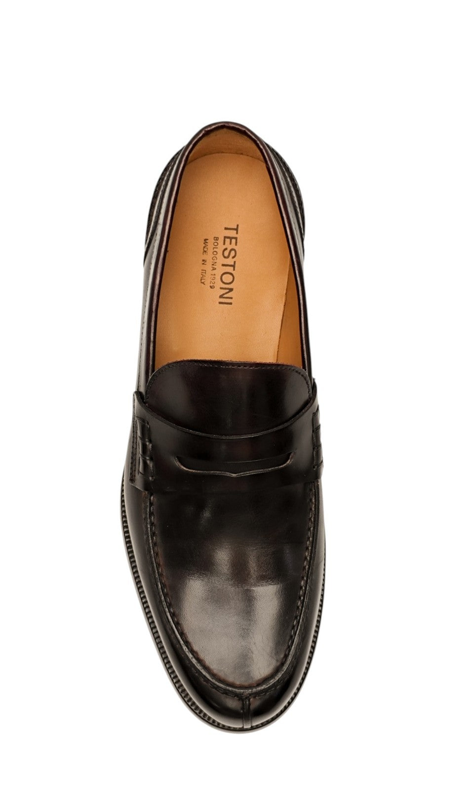 1200$ TESTONI "Trento" Loafer Shoes Antique Lux Calf Cigar Brown 7 UK 8 US 41 IT