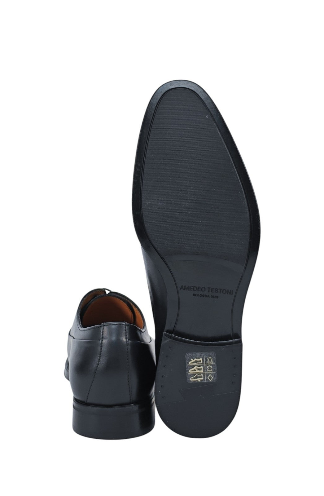 1100$ TESTONI "Salerno" Blue Navy Oxford Shoes Calf 7 UK / 8 US / 41 IT