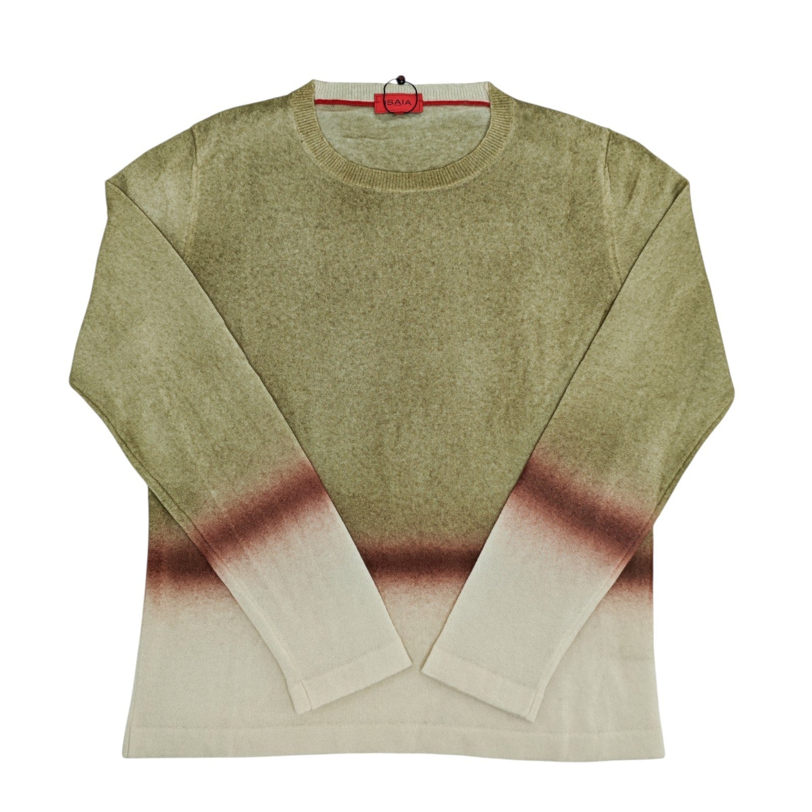 2200$ ISAIA NAPOLI Green Crewneck Sweater Ultra Soft Cashmere - Silk Size M