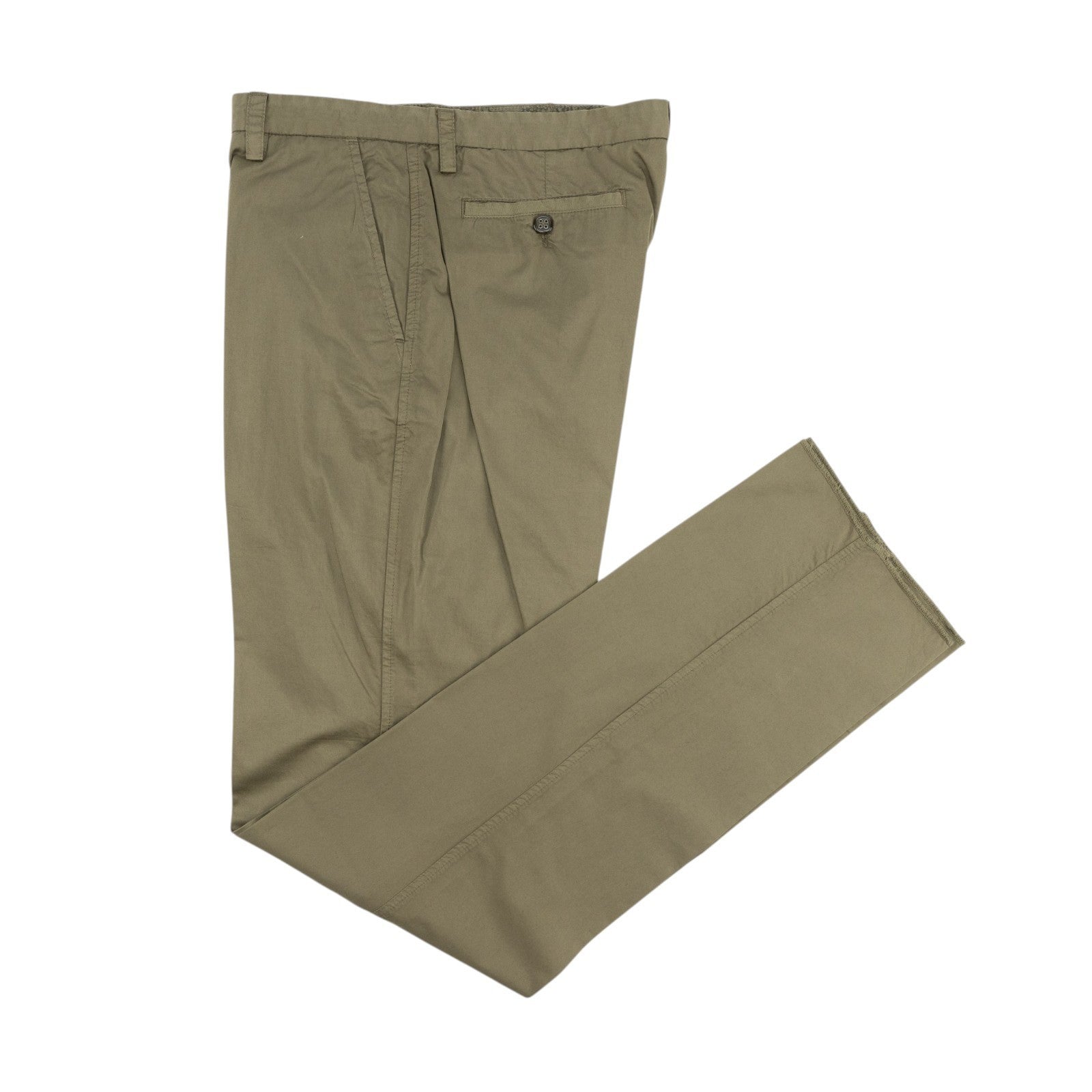 780$ ETRO MILANO Olive Green Fine Cotton Pant Straight Leg 38 US / 54 EU