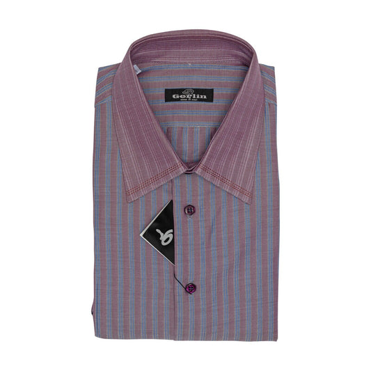 690$ LUXURY GERLIN Shirt Burgundy Striped VESUVIO Cotton 16  41 1G ZILLI