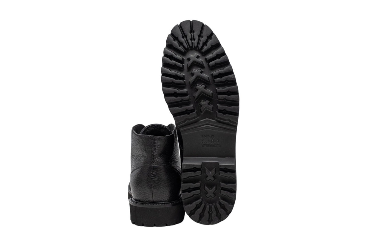 1450$ TESTONI "Custoza" Desert Boot Deer + Fur Lining Calf Black 8 UK 9 US 42 IT