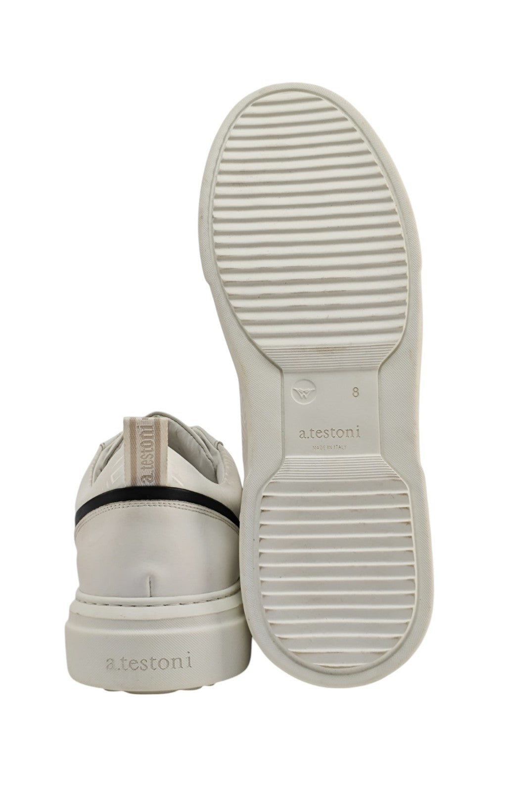700$ TESTONI Sneaker Weaving T Macro Calf White 8 UK  / 9 US / 42 IT
