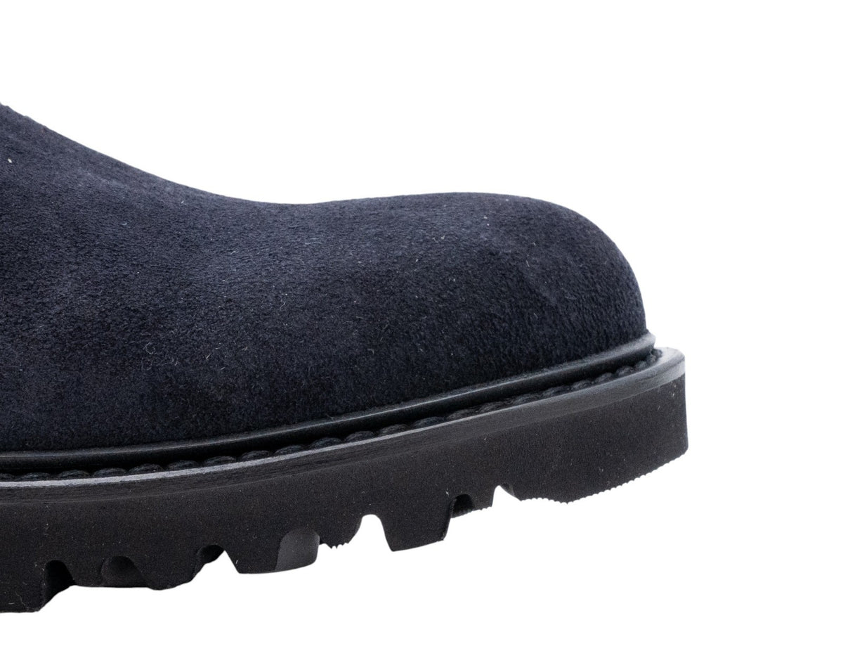 $1150 GIORGIO ARMANI Derby Shoes Lug-Sole blue Navy Suede - Made In Italy