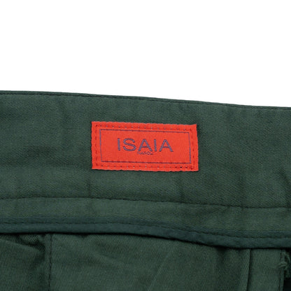850$ ISAIA NAPOLI Dark Green Chino 5 Pocket Pant Cashmere Cotton Slim Fit