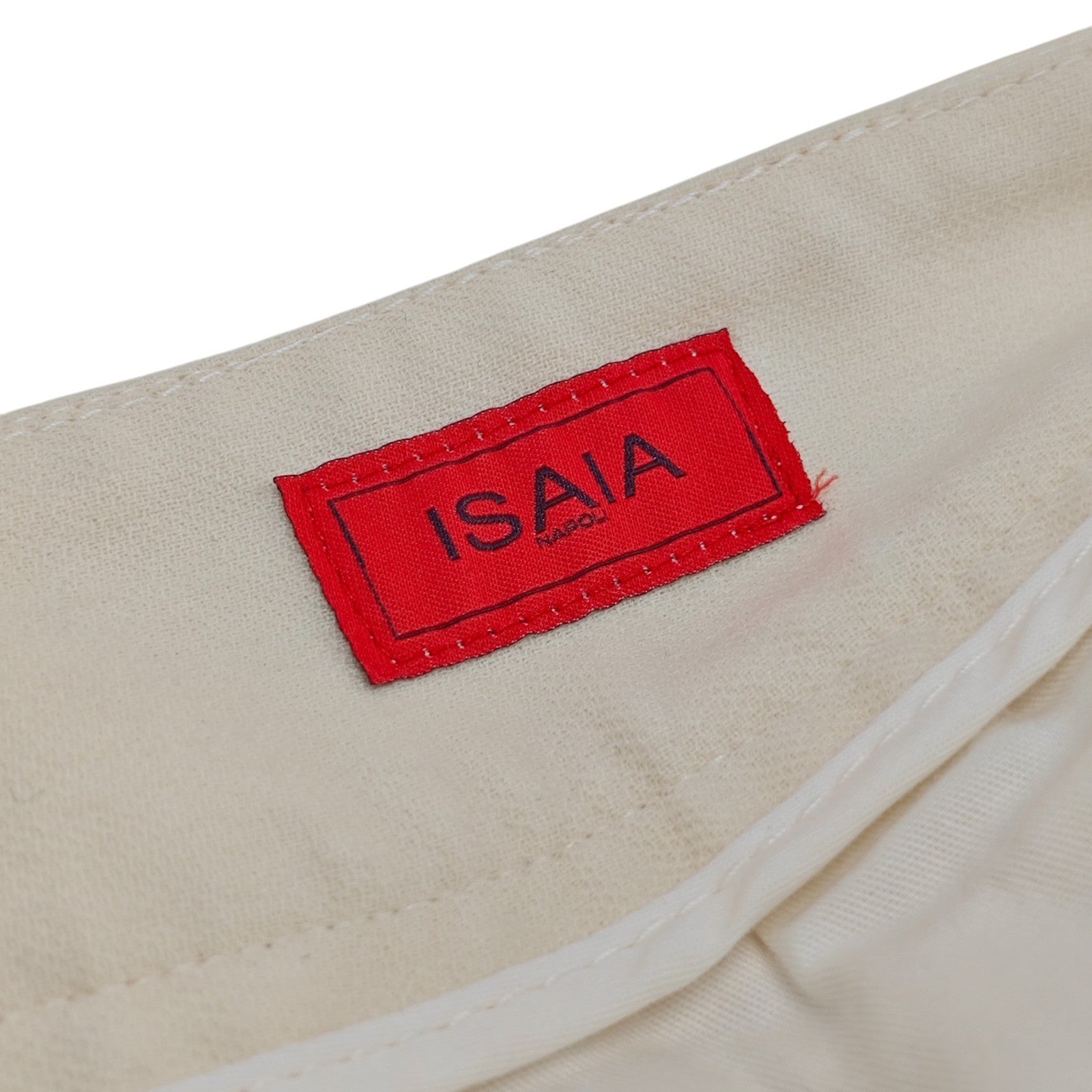 1750$ ISAIA NAPOLI Cream Tapered Elastic Band Cargo Pant Wool 32 US / 48 EU R