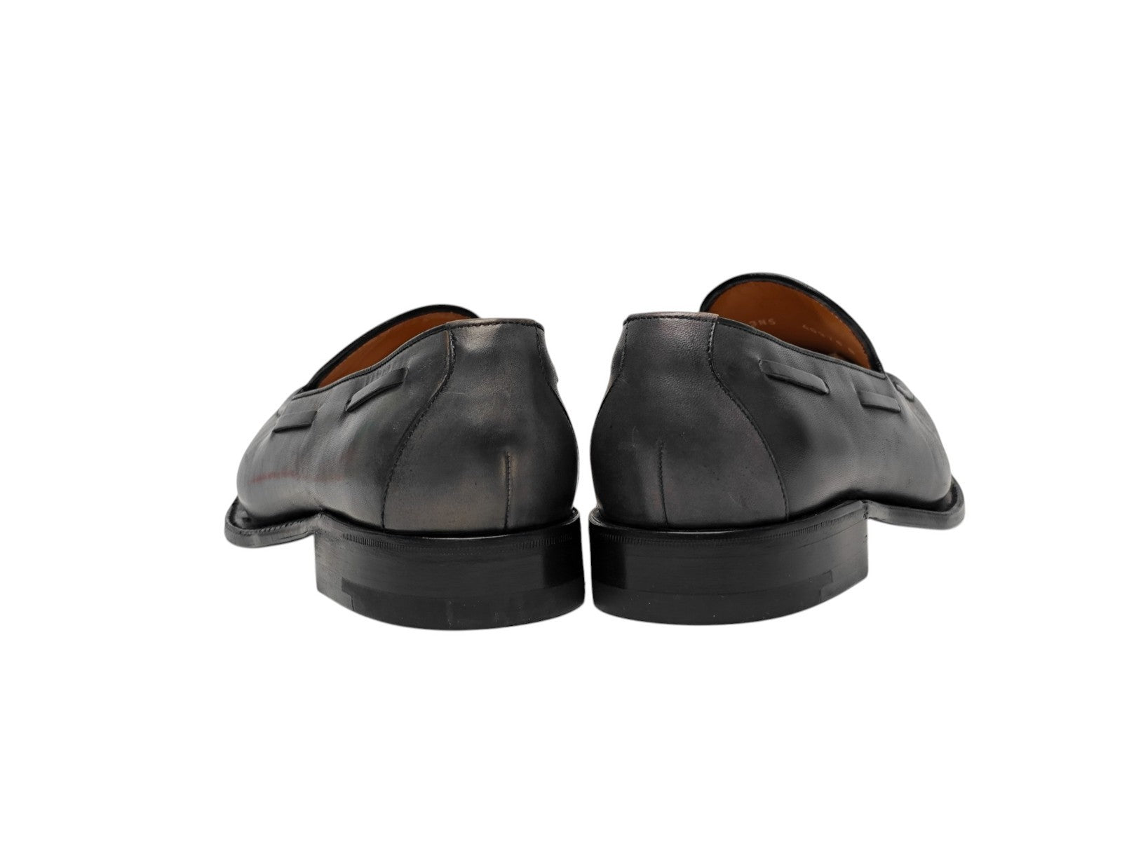 1350$ TESTONI "Piuma" Loafer Shaded Calf Concrete / Black 8 UK / 9 US / 42 IT