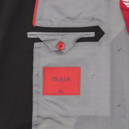 $7050 ISAIA "Gregorio" Black Hand-Sewn Suit Stretch Wool Comfort 50 US 60 EU 6R