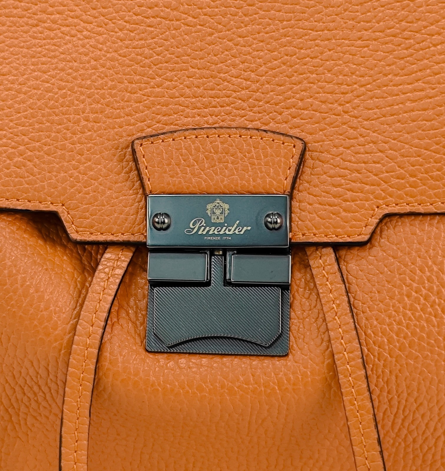 1750$ PINEIDER FIRENZE 1774 Grained Leather Backpack Orange – Italian Luxury