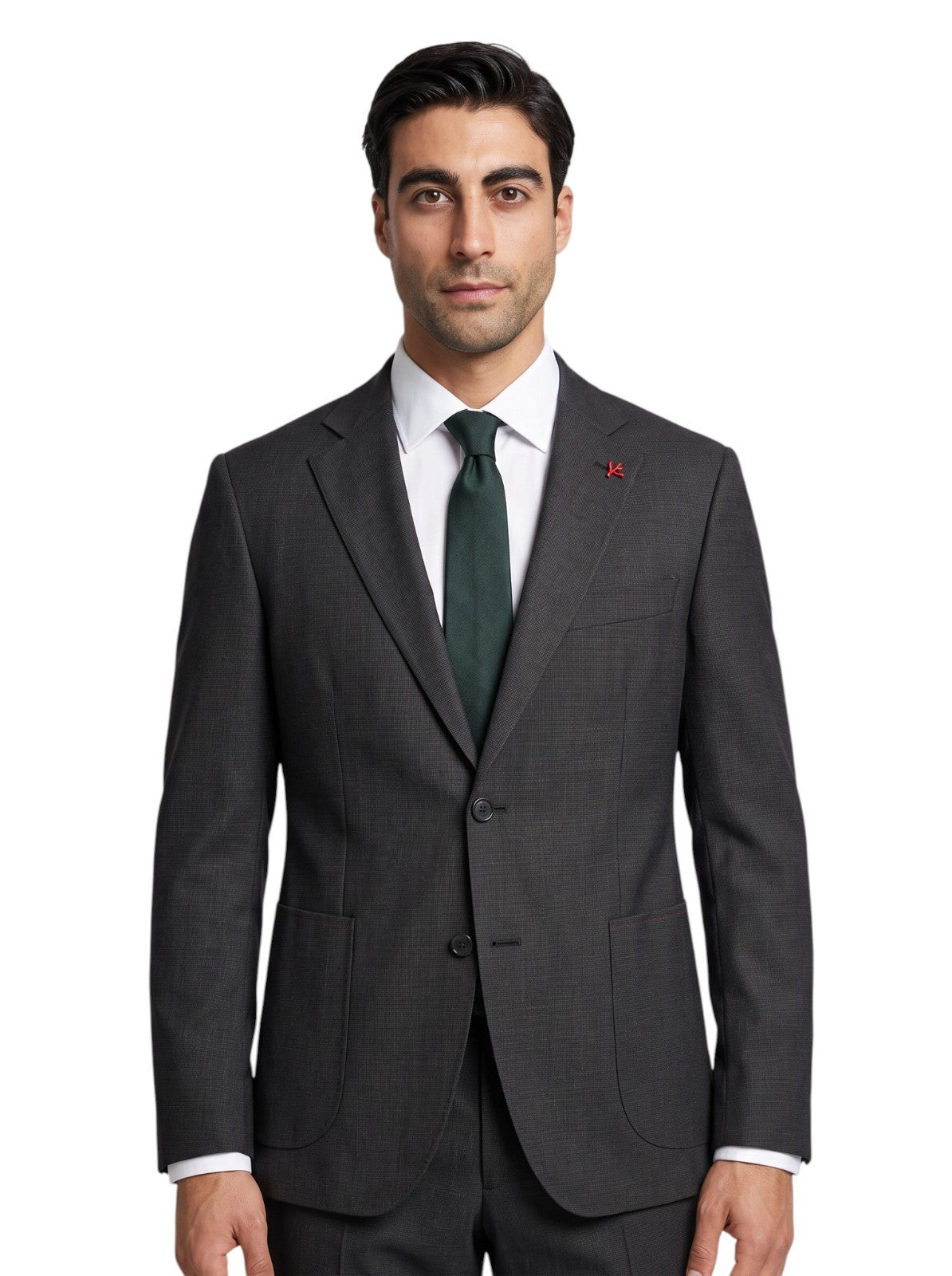 $6850 ISAIA NAPOLI "Capri" Dark Gray Suit Hand-Sewn Fine Wool Textured
