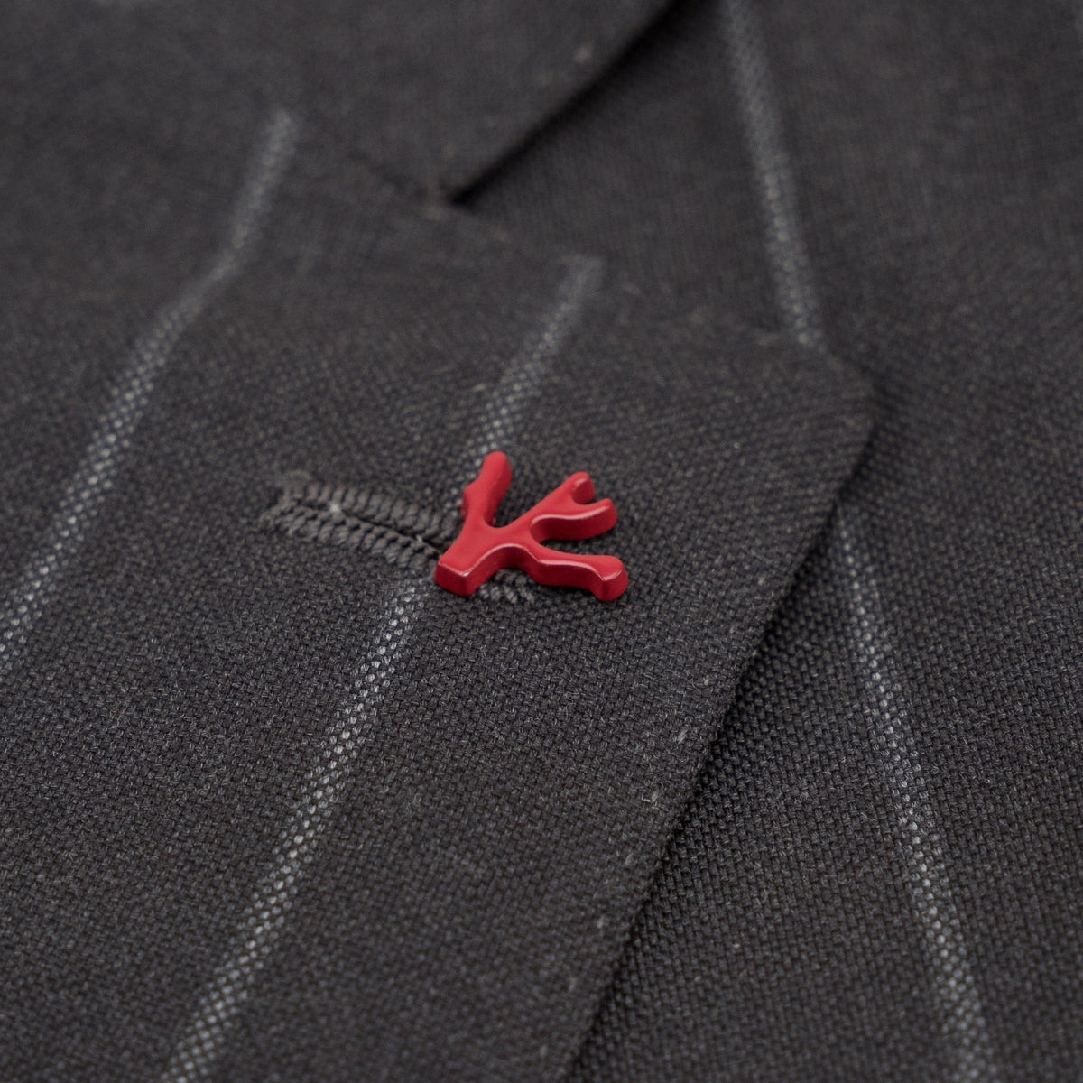 $6850 ISAIA NAPOLI "Gregorio" Dark Gray Suit Hand-Sewn Fine Wool Striped