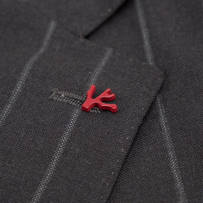 $6850 ISAIA NAPOLI "Gregorio" Dark Gray Suit Hand-Sewn Fine Wool Striped