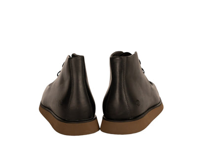 1565$ GIORGIO ARMANI Chukka Ankle Boot Lace-Up Shoes Black Smooth Leather