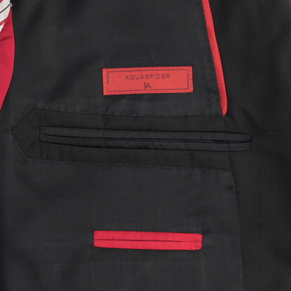 $7150 ISAIA "Sanita" Black Suit Hand-Sewn Fine Wool Aquaspider Water Repellent