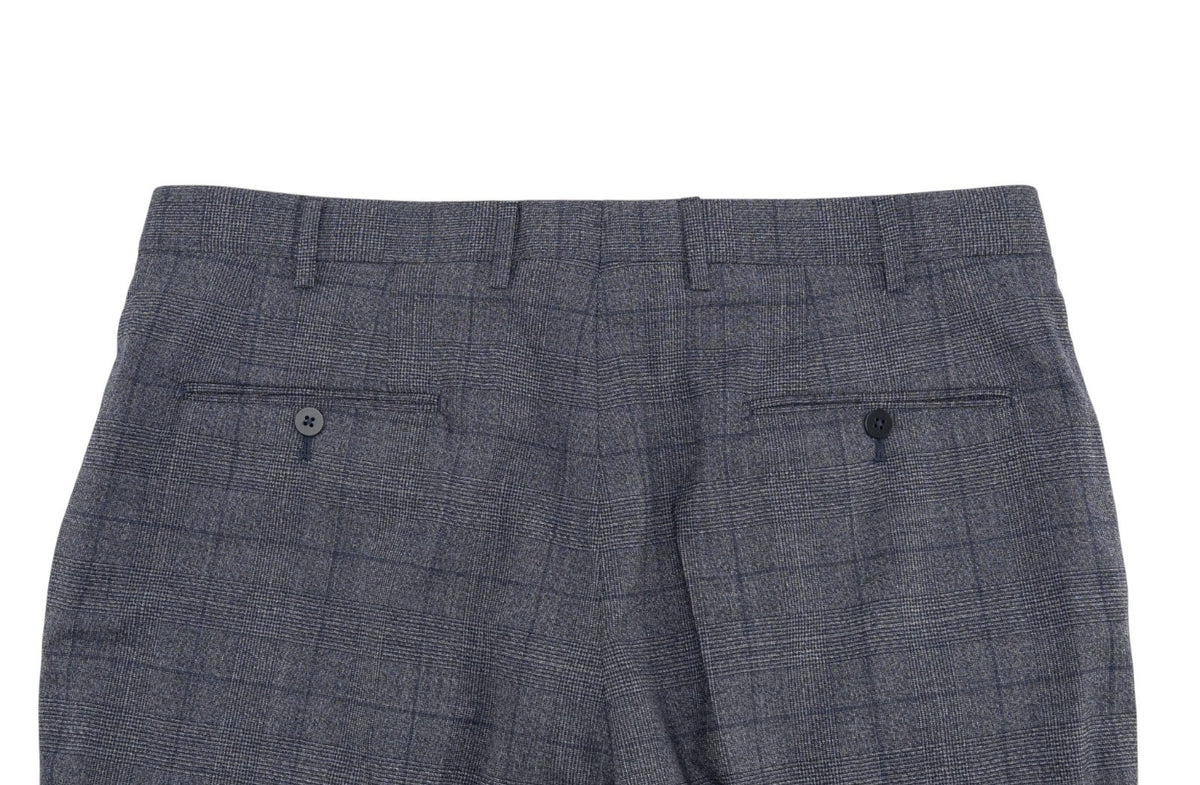 $6600 ISAIA "Sanita" Blue Suit Wool Glen Plaid Comfort Project 44 US / 54 EU 7R