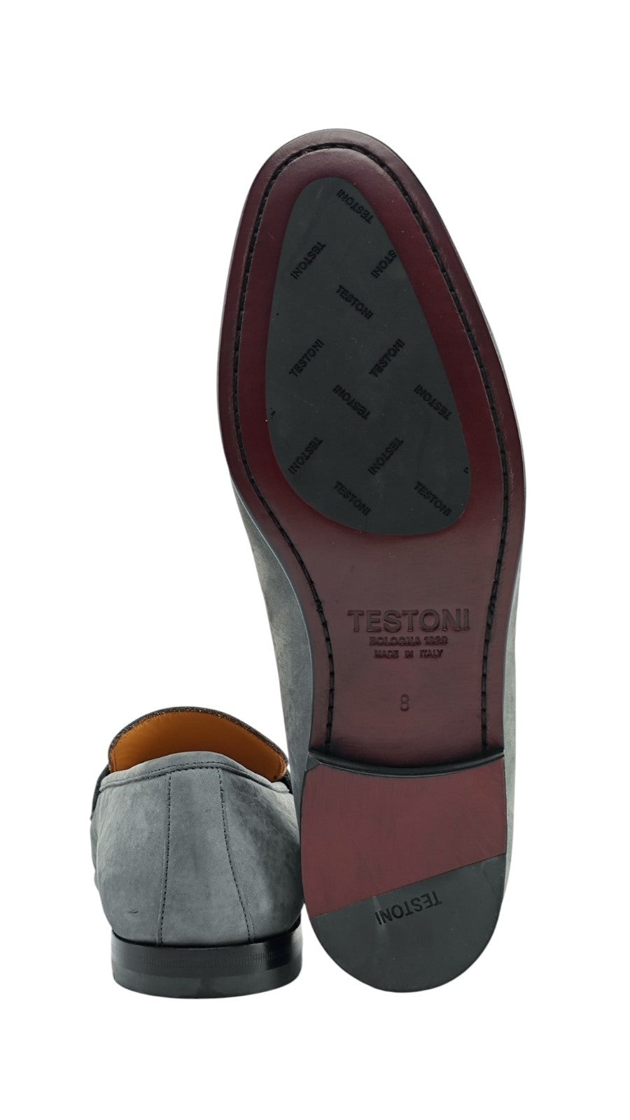 1200$ TESTONI "Pompei" Tassel Loafer Nabuk Calf Malachite 8 UK / 9 US / 42 IT