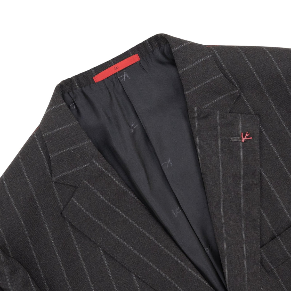 $6850 ISAIA NAPOLI "Gregorio" Dark Gray Suit Hand-Sewn Fine Wool Striped