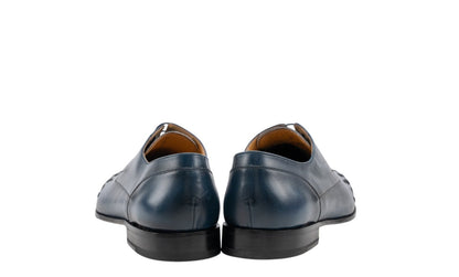 1200$ TESTONI "Portonovo" Derby Shoes Soft Calf Blue 10 UK / 11 US / 44 IT