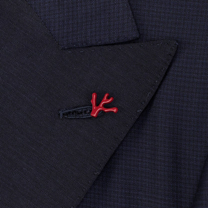 $7120 ISAIA NAPOLI Blue Navy Tuxedo Suit Fine Wool 170's & Silk   36 US 46 EU 8R