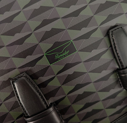 1250$ PINEIDER FIRENZE 1774 "New Empress" Calf PC Briefcase Bag Black / Green