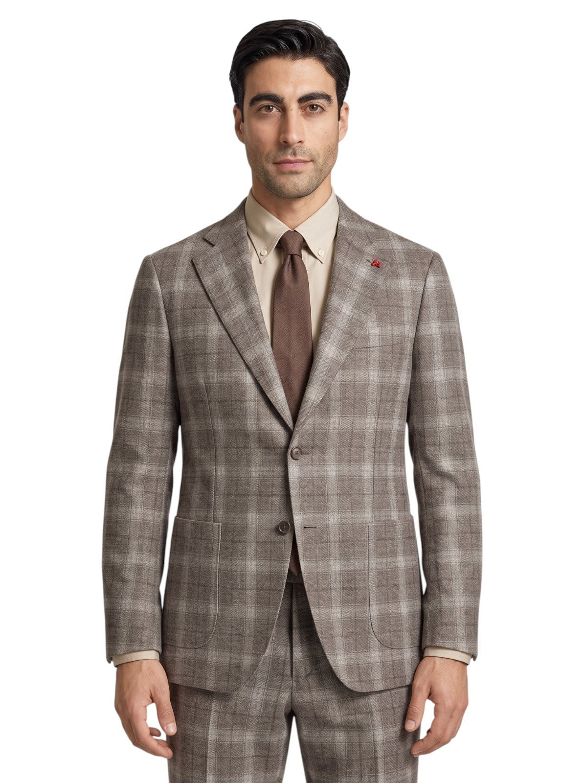 $6600 ISAIA "Gregorio" Black Hand-Sewn Suit Medium Wool Plaids 40 US / 50 EU 7R
