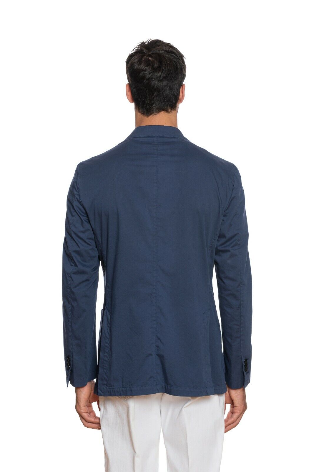 1100$ BELVEST Sartorial Jacket Dark Blue Solid Pure Washed Cotton Drop 7 