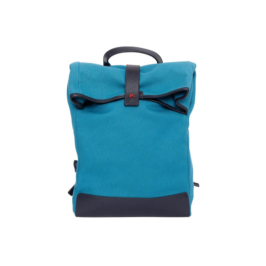 $2300 ISAIA NAPOLI CAPRI Blue Backpack Softback Casual Bag Leather / Fabric