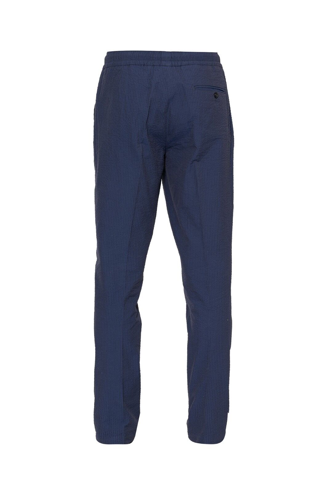1100$ ISAIA NAPOLI Blue Drawstring Trousers Sport Pant Seersucker Cotton
