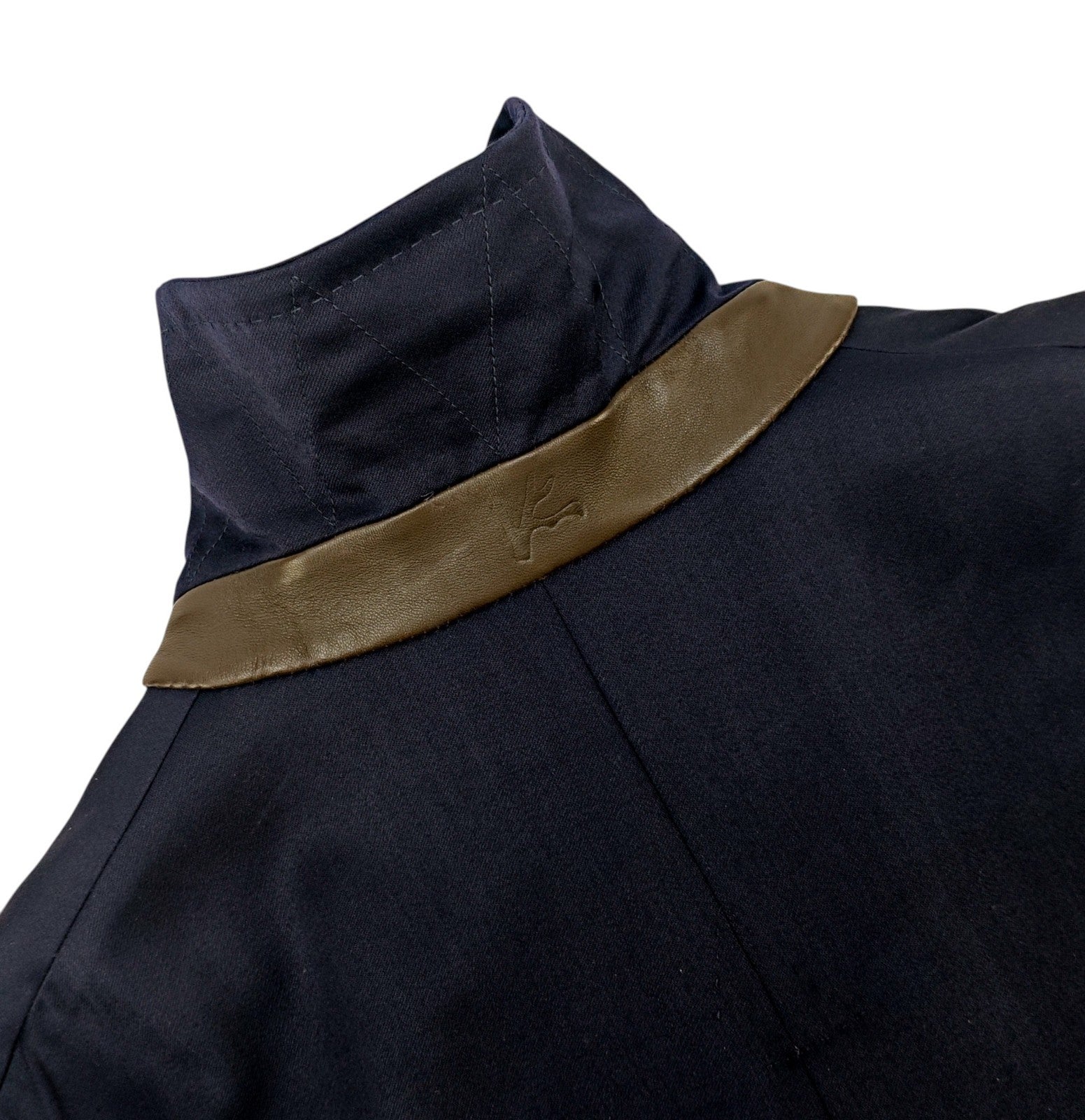 6590$ ISAIA APOLI Blue Midnight Belted Long Trench Coat Wool 38 US / 48 EU R